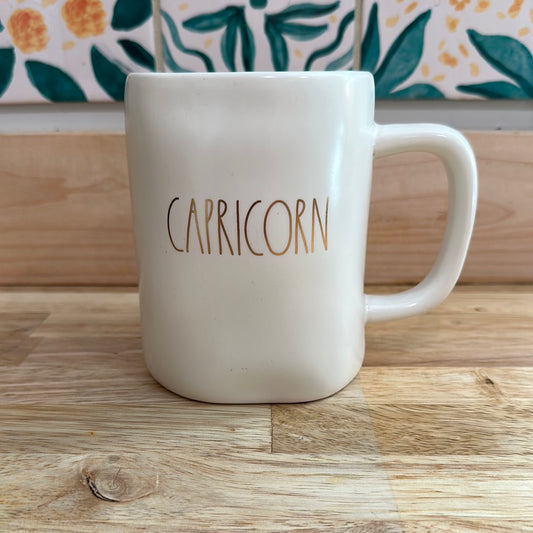 Rae Dunn mug Capricorn white